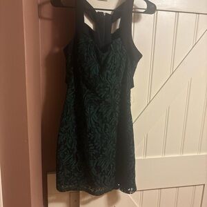 JCPenney Black and Green Lace Mini Dress